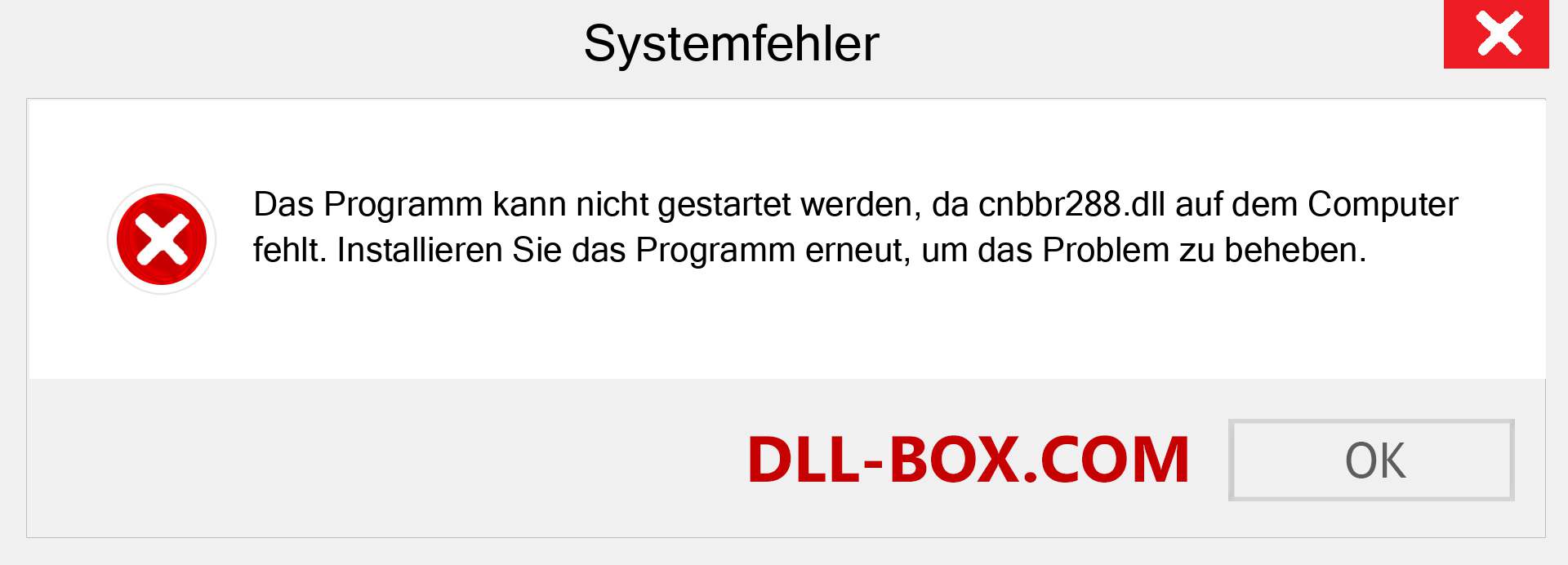 cnbbr288.dll-Datei fehlt?. Download für Windows 7, 8, 10 - Fix cnbbr288 dll Missing Error unter Windows, Fotos, Bildern